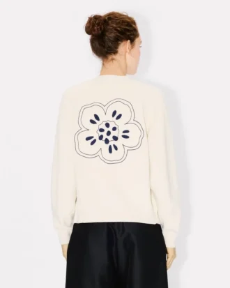 ウール製「Boke Flower」刺繍カーディガン
