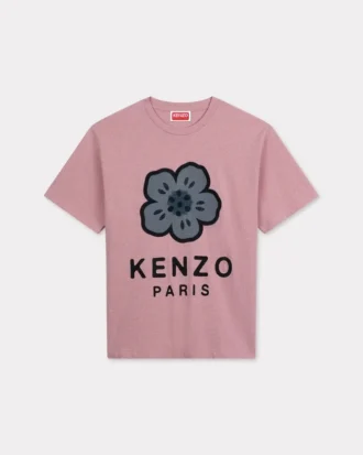 ヘビーコットン製「Boke Flower」刺繍入りオーバーサイズTシャツ