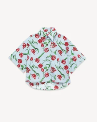 Kenzo チューリップ コットンポプリン製半袖シャツ