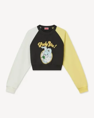 Kenzo カートゥーン コットン製クロップドスウェットシャツ