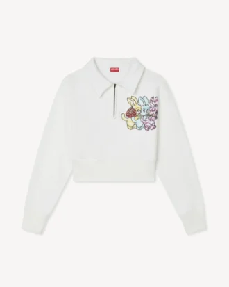 Kenzo カートゥーン 刺繍入り クロップド ポロ スウェットシャツ（コットン）