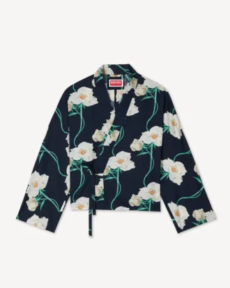Kenzo アーカイブ ローズ・ライト キモノジャケット（コットン）