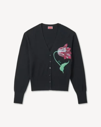 Kenzo「チューリップ」コットンウールカーディガン
