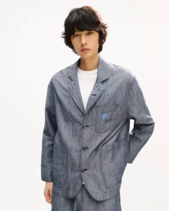 コットンリネン製「Kenzo・チューリップ」ライトワークウェアジャケット