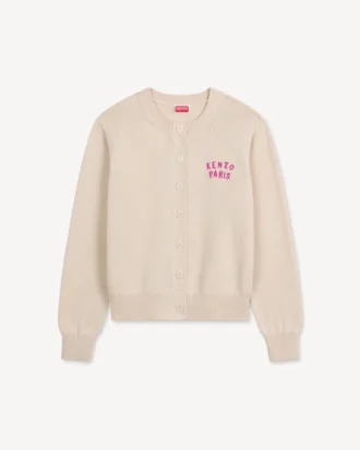 Kenzo「ボケ・ハート」コットンウールカーディガン