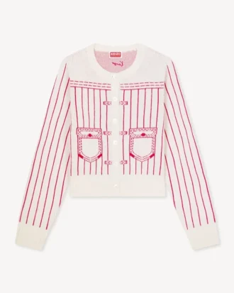 Kenzo トロンプ・ル・イール ウールコットン カーディガン