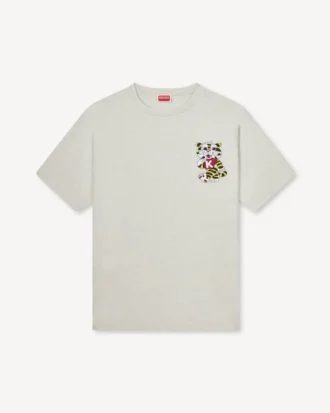 Kenzo「ワイルドタイガー」刺繍入り オーバーサイズシャツ（コットン）
