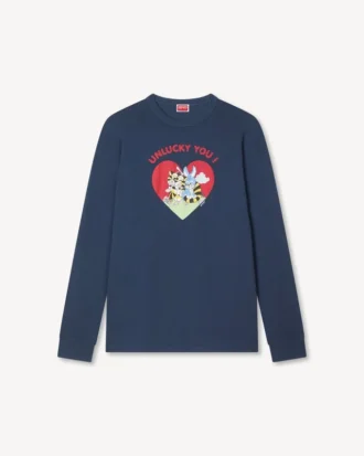 Kenzoカートゥーン アウトライン リラックス ロングスリーブシャツ（コットン）