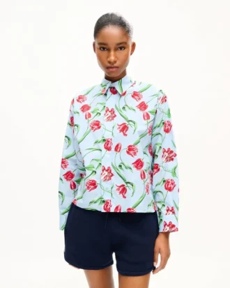 コットンポプリン製「Kenzo・チューリップ」シャツ