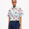 Kenzo チューリップ コットンポプリン製半袖シャツ