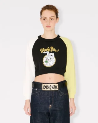Kenzo カートゥーン コットン製クロップドスウェットシャツ