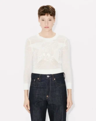 Kenzo カートゥーン コットン製 ロングスリーブ クロップドトップ