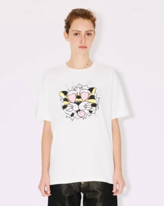 Kenzo「ワイルド・タイガー」コットン製ルーズシャツ