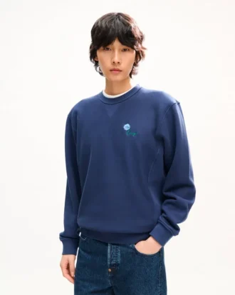 コットン製「Kenzo・チューリップ」刺繍スウェットシャツ