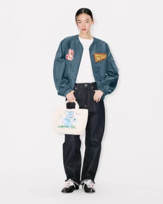 Kenzo バッジ ライト カラーレス ボンバー