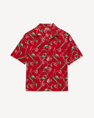 Kenzo チューリップ ハワイアン半袖シャツ（コットン）