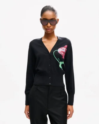 Kenzo「チューリップ」コットンウールカーディガン