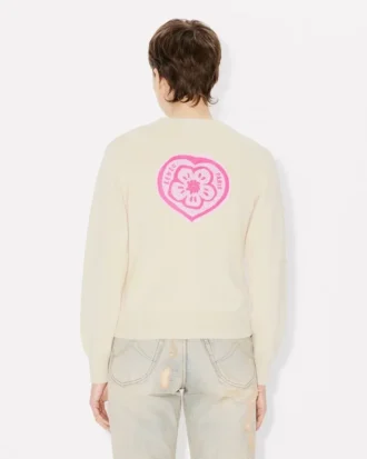 Kenzo「ボケ・ハート」コットンウールカーディガン