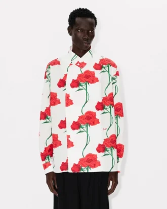 Kenzo アーカイブ ローズ ダブルブレスト コットンシャツ
