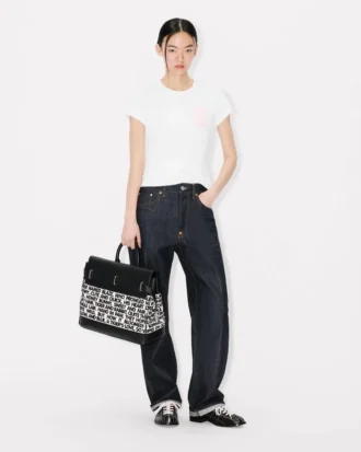 Kenzo キャンバス＆レザー製 ホールドールバッグ