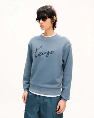 コットン製「Kenzo シグネチャー」刺繍スウェットシャツ
