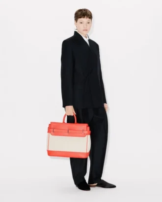 Kenzo キャンバス＆レザー製 ホールドールバッグ