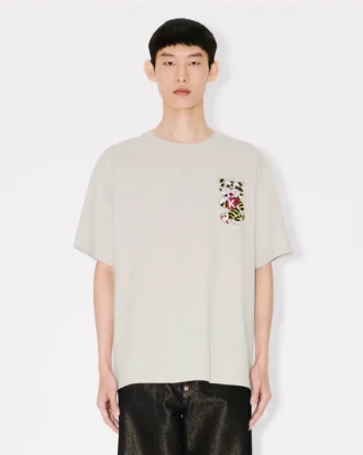 Kenzo「ワイルドタイガー」刺繍入り オーバーサイズシャツ（コットン）