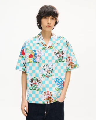 Kenzo カートゥーン ハワイアン半袖シャツ（コットン・シーサーカー）