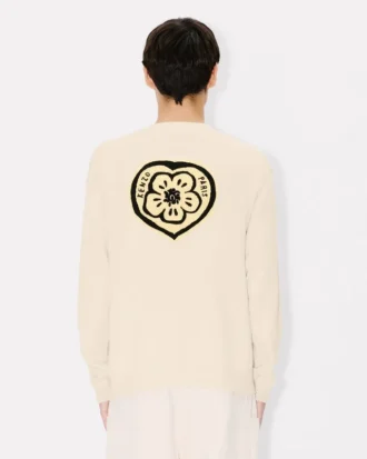 Kenzo「ボケ・ハート」コットンウールカーディガン