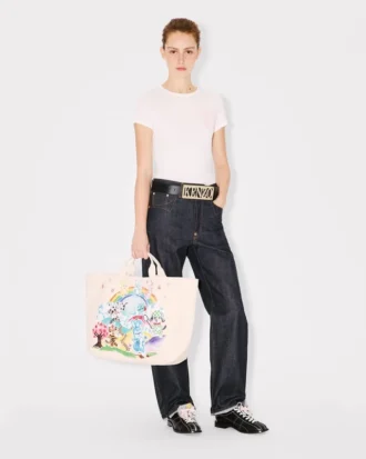 Kenzo カートゥーン ラージ トートバッグ（キャンバス）