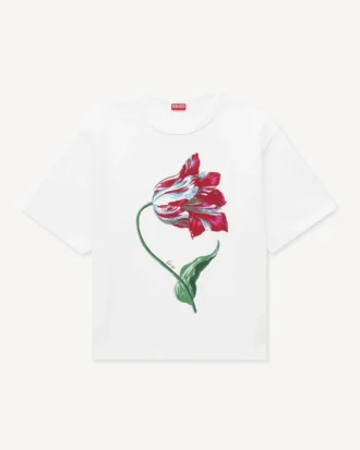 Kenzo チューリップ コットン製ルーズシャツ