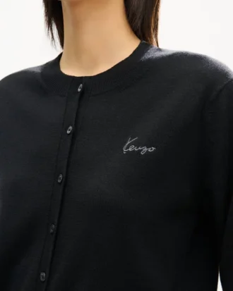 メリノウール製「Kenzo Signature」刺繍入りカーディガン