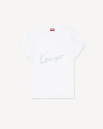 コットン製「Kenzo シグネチャー」刺繍Tシャツ