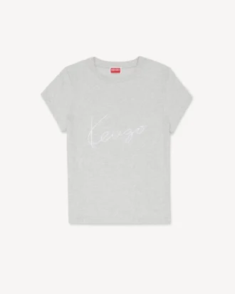 コットン製「Kenzo シグネチャー」刺繍Tシャツ