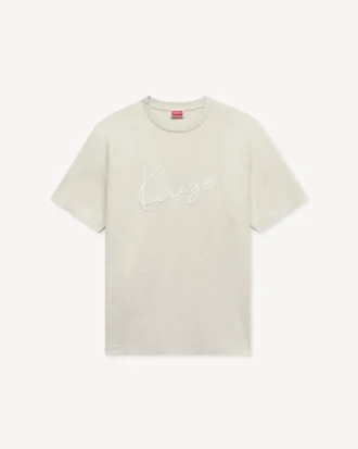 コットン製「Kenzo シグネチャー」刺繍Tシャツ