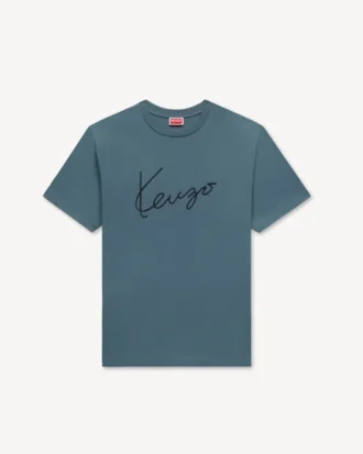 コットン製「Kenzo シグネチャー」刺繍Tシャツ