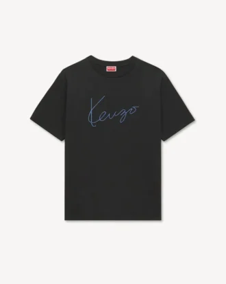 コットン製「Kenzo シグネチャー」刺繍Tシャツ