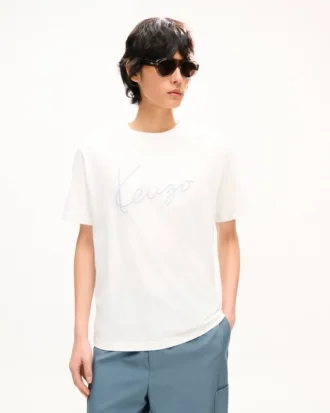 コットン製「Kenzo シグネチャー」刺繍Tシャツ