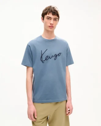 コットン製「Kenzo シグネチャー」刺繍Tシャツ