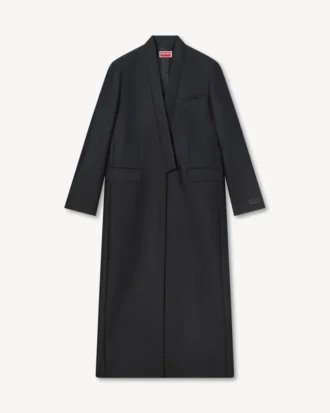 バージンウールとシルクのキモノコート