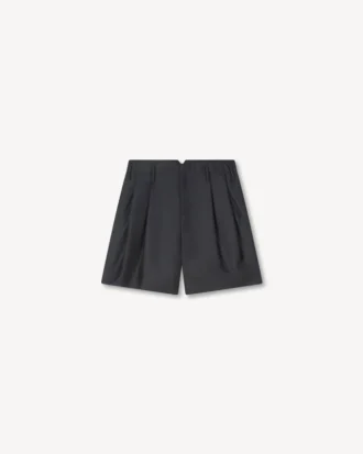 バージンウールとシルクのテーラードショートパンツ